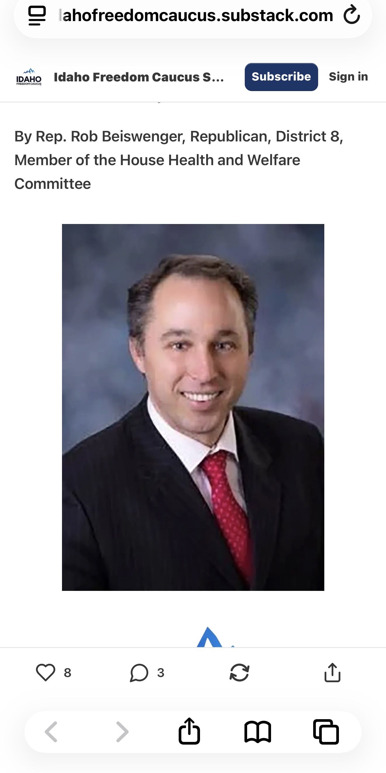 Rep. Rob Beiswenger — Idaho Freedom Caucus article author