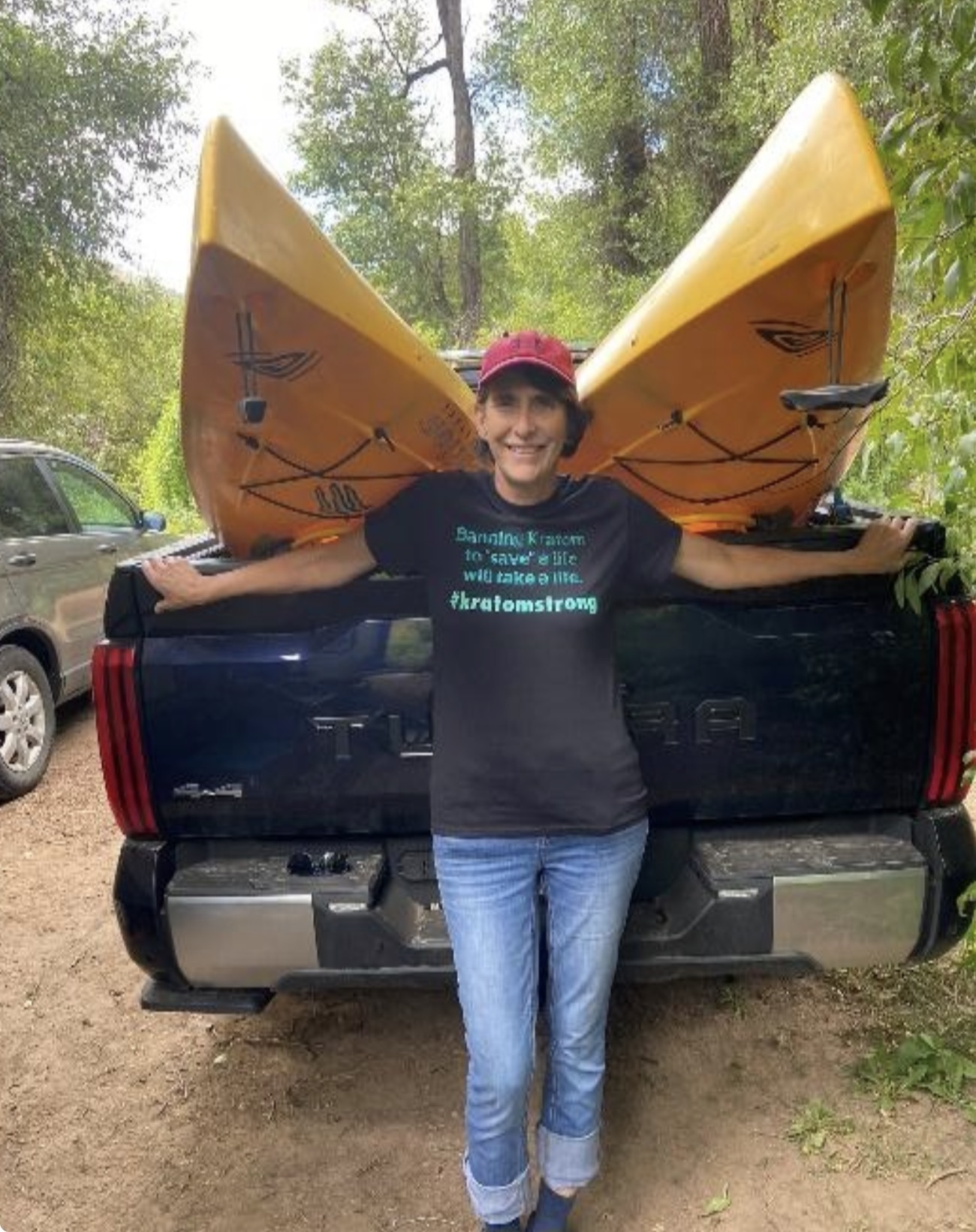 Lora Romney kayaking — a 'With Kratom' photograph from her testimony