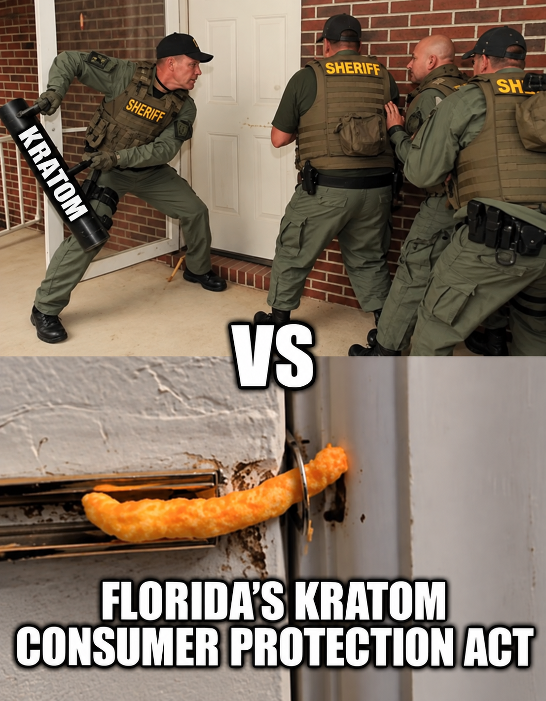 Florida KCPA meme illustrating ineffective kratom regulation