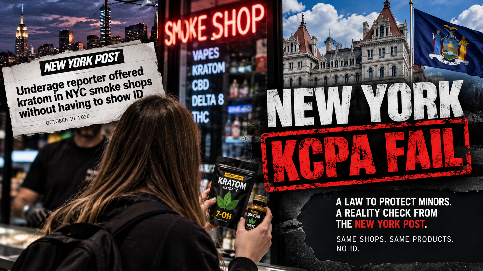 KCPA Fail New York investigation into smoke shops failing to check identification under the state's kratom age restriction