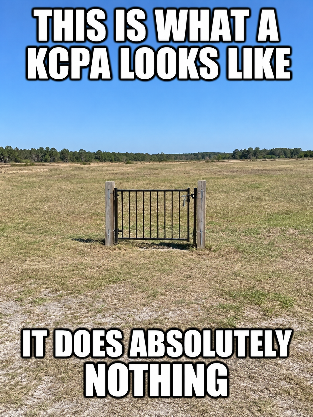 Gate standing alone in a field illustrating limits of Oklahoma kratom regulation