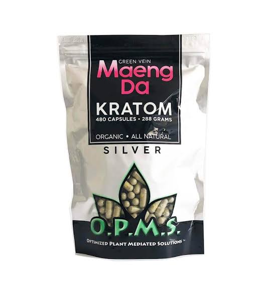 OPMS Silver Green Vein Maeng Da kratom package