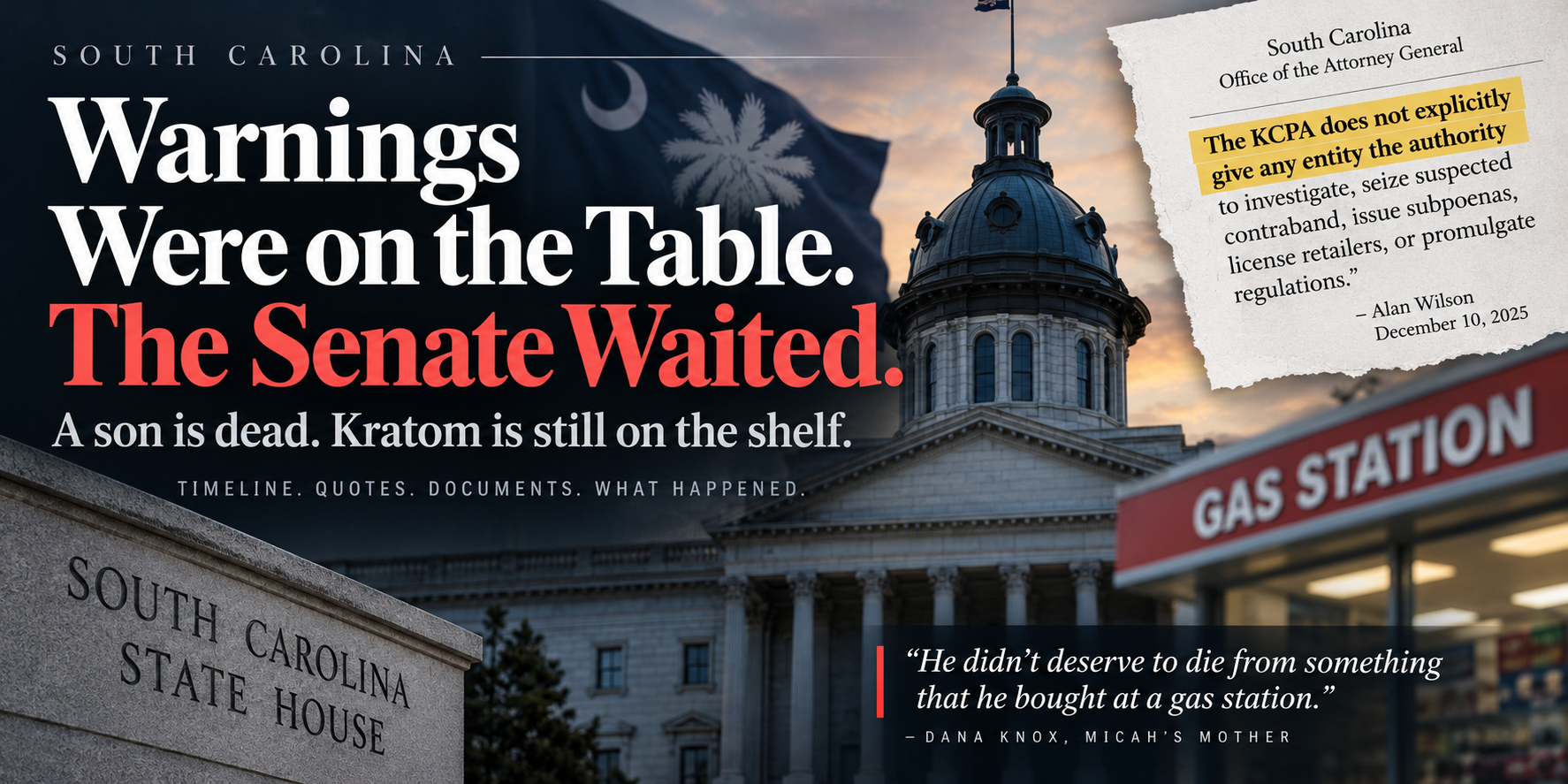 KCPA Fail South Carolina kratom regulation investigation